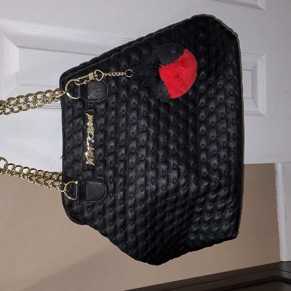 Betsey Johnson heart purse with lady bug charm - Picture 2 of 9